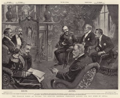 De Italiaanse vloot in Toulon, de ontmoeting tussen president Loubet en de hertog van Genua door William T. Maud